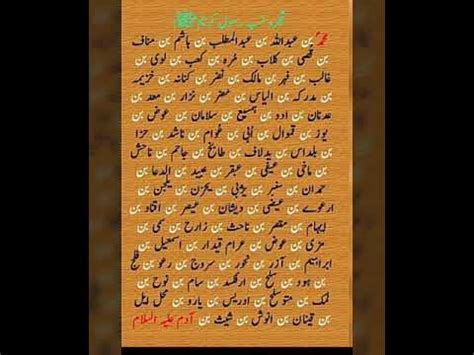 Hazarat Muhammad PBUH Ka Shajra E Nasab By Maulana Tariq Jameel The