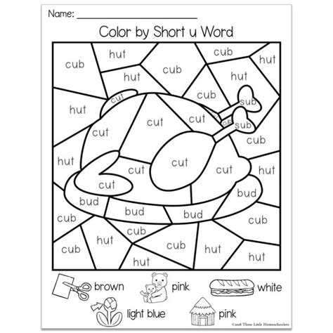 Thanksgiving Color By Cvc Word Cvc Words Word Puzzles Word Families