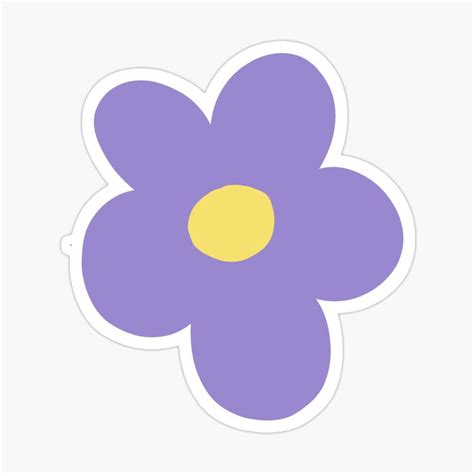 Cute Purple Violet Flower Sticker By Anikasart In 2021 Purple