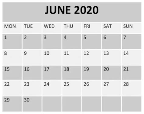 Free June 2020 Calendar Pdf Best Printable Calendar