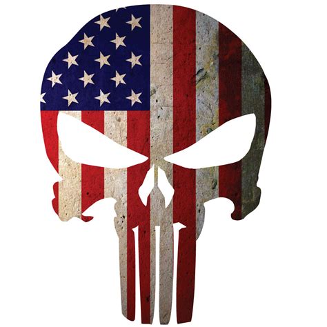 Punisher Skull American Flag Decal Bumper Sticker Truck Car Window