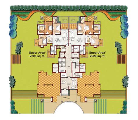 3 Bhk 2020 To 2205 Sqft Floor Plan Prithvi Estates