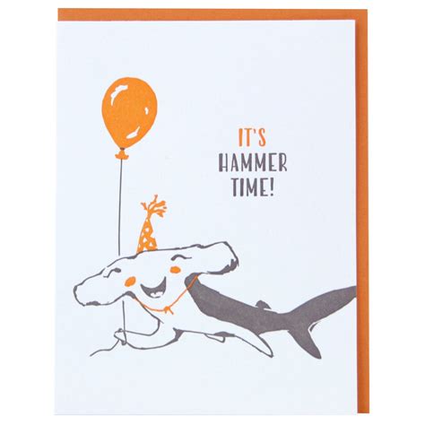Hammerhead Shark Birthday Card Happy Birthday Cards Smudge Ink