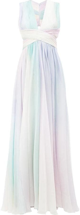 Zuhair Murad Pastel Rainbow Print Dress Rainbow Prom Dress Dresses
