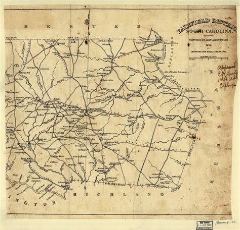 Fairfield District T South Carolina Surveyed By John Allen Tharp 1820