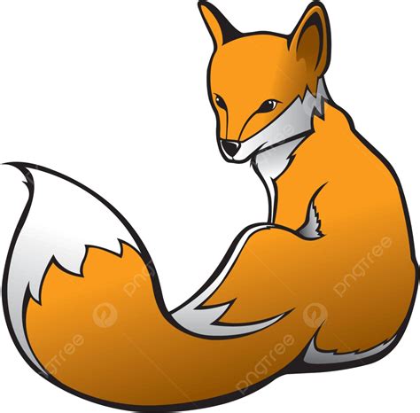 Red Fox Illustration Clever Sitting Vector Illustration Clever