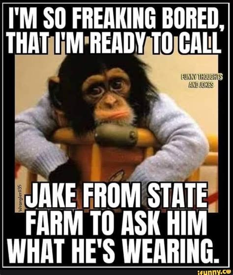 Im So Freaking Bored Thati Tocall Jake From State Farm To Ask Him
