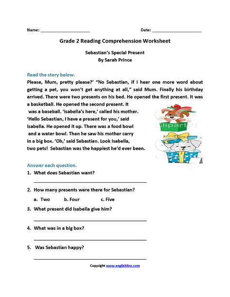 2nd Grade Free Printable Reading Comprehension Worksheets Printable