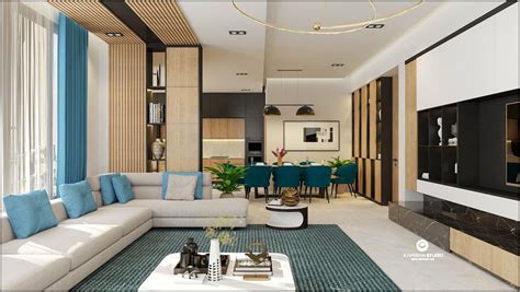Modern Living Room With Kitchen Interior Design Living Room Home