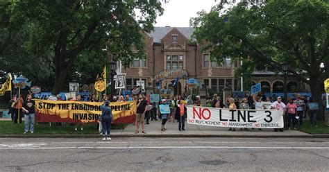 Protests At Govs Mansion Over Enbridge Line 3 Cbs Minnesota