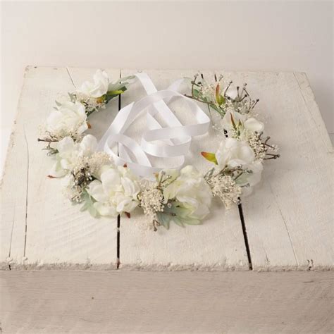 Wedding Floral Headband Sage Green And White Head Piece Woodland