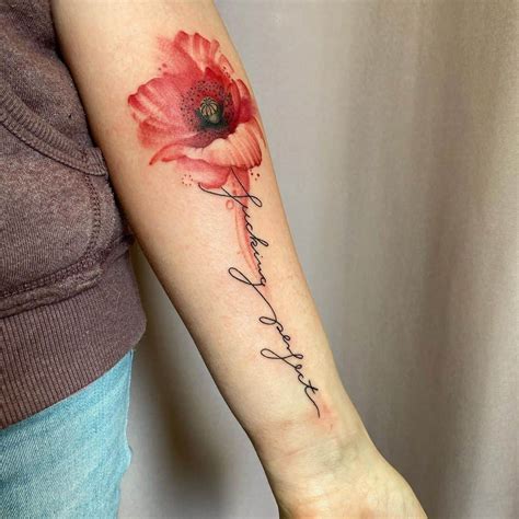 Top 30 Poppy Flower Tattoo Colorful Black And White Design Ideas 2021