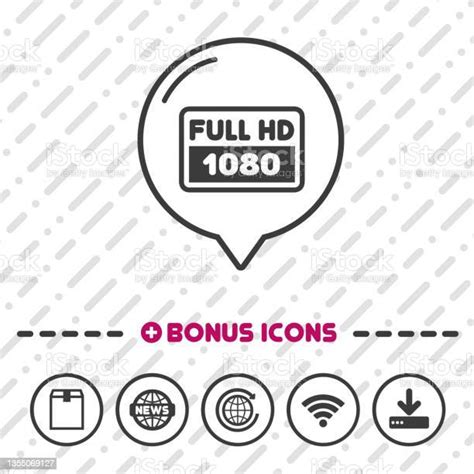 Full Hd Screen Icon 1080p Symbol Stock Illustration Download Image
