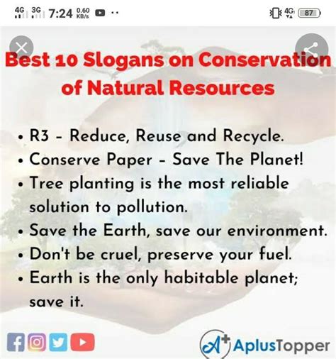 Slogans About Conservation Of Natural Resources Brainlyph