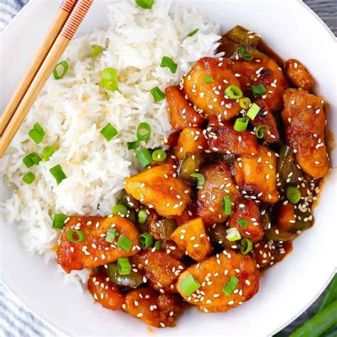 Sweet And Sour Chicken With Pineapple Bowl Of Delicious