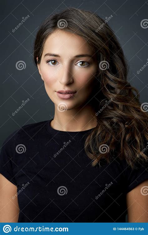Close Up Portrait Of Caucasian Young Woman Stock Image Image Of Care Clear 144464563