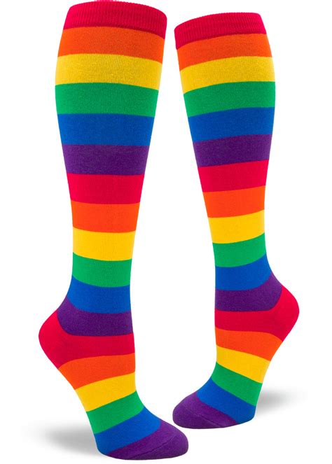Rainbow Stripe Knee High Socks Modsocks Novelty Socks