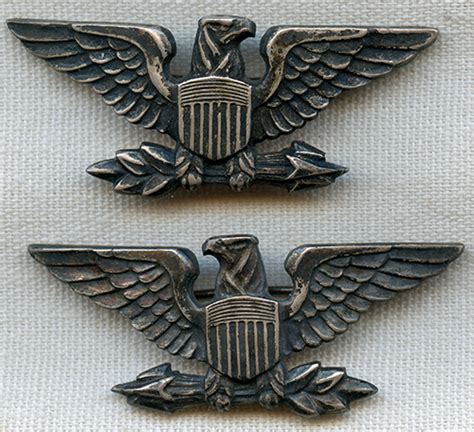 Great Wwii Us Armyusaaf Colonel War Eagle Rank Insignia In Sterling