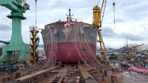 Indobaruna's newest cement carrier launched at Fukuoka Shipbuilding ...