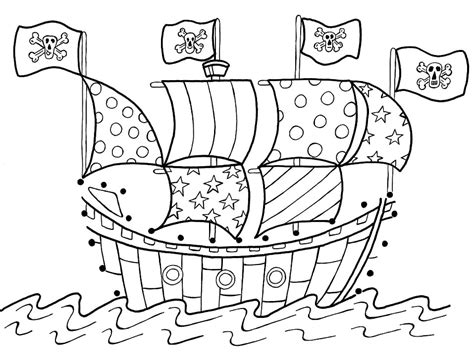 Pirate Ship With Big Cannon Coloring Page Free Printable Coloring