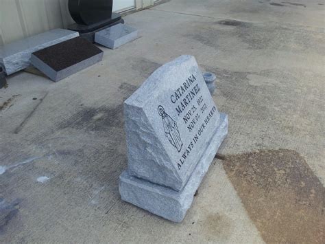 Gray Granite Single Slant Monument Headstones Grave Markers