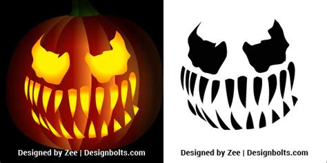 5 Venom Pumpkin Carving Stencils Printable Patterns