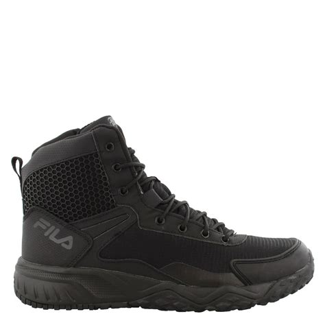Fila Mens Chastizer Leather Side Zipper Tactical Boots