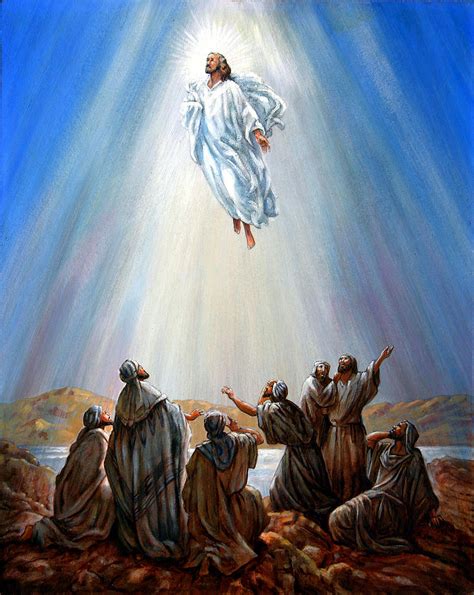 Jesus Taken Up Into Heaven Painting By John Lautermilch