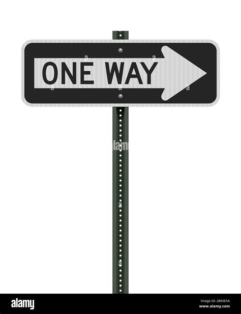 Vector Illustration Of The One Way Horizontal Right Arrow Road Sign On