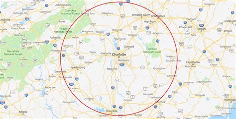 Charlotte 100 Mile Radius Map 2 Anything Aerial