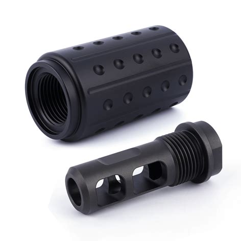 Stainless 9mm Muzzle Brake 12 28 Pitch Thread With Qd Blast Shield Ppj