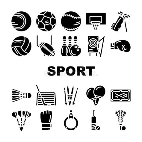 Sport Game Sportsman Activity Icons Set Vector Stock Vector