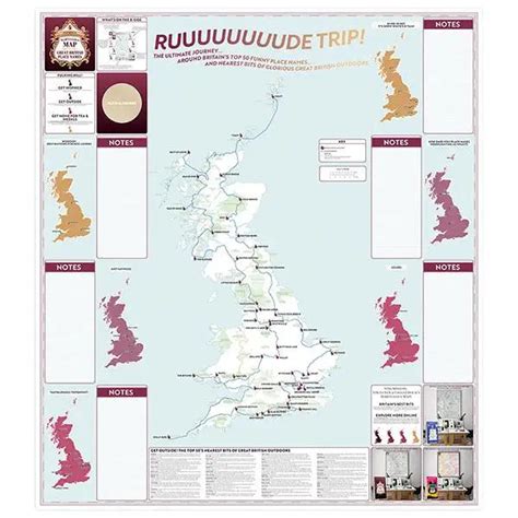 Standgs Marvellous Map Of Great British Place Names The Trails Shop