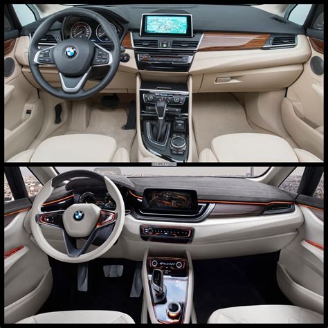 The edrive button allows the driver to choose between three electric drive modes: Photo Comparison: BMW 2 Series Active Tourer vs BMW Concept Active Tourer