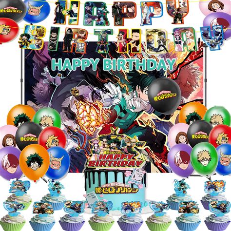 Buy My Hero Academia Birthday Party Supplies Anime Party Decorations Favors Includes Happy