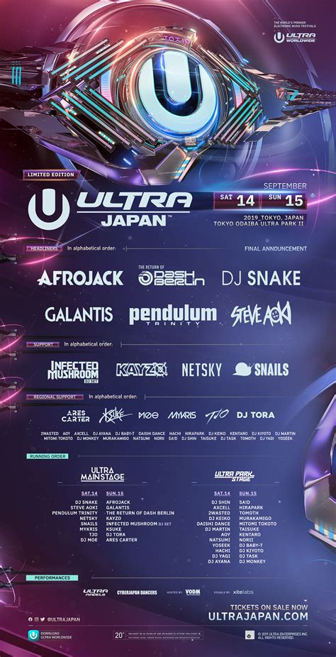 Ultra Japan 2019 Line Up Reveals Steve Aoki Galantis Afrojack And More