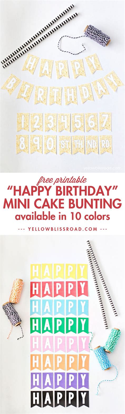 Free Printable Mini Birthday Bunting Mini Birthday Cakes Buntings