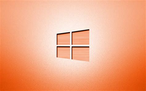 Download Wallpapers 4k Windows 10 Orange Logo Creative Orange