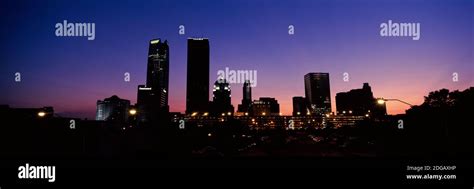 Downtown Skyline At Night Oklahoma City Oklahoma Usa Stock Photo Alamy