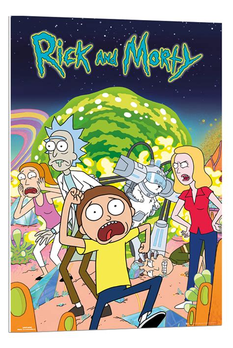 Framed Rick And Morty Group Poster New Ebay