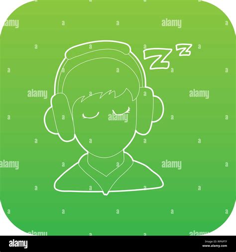 Sleeping Boy Icon Green Vector Stock Vector Image And Art Alamy