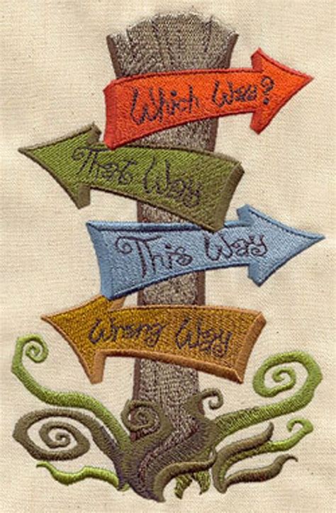Which Way Alice In Wonderland Embroidered Flour Sack Handdish