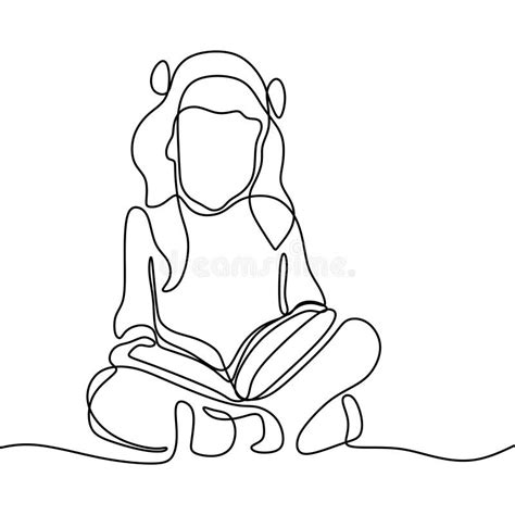 Sketch Drawing Cute Girl Reading Book Stock Illustrations 513 Sketch