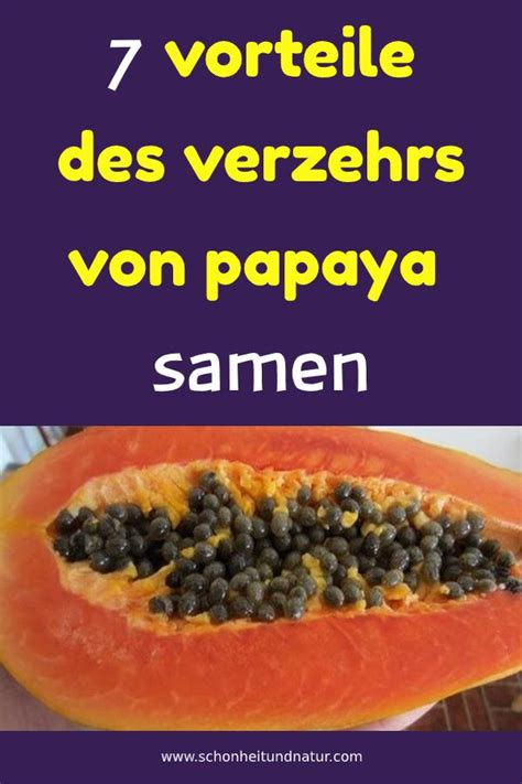 A Papaya Cut In Half With The Words 7 Vortelle Des Verrers Van Papaya Samen