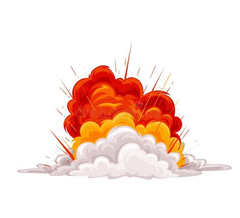 Explosion Cloud Of Fire And Smoke Stock Vector Illustration Of