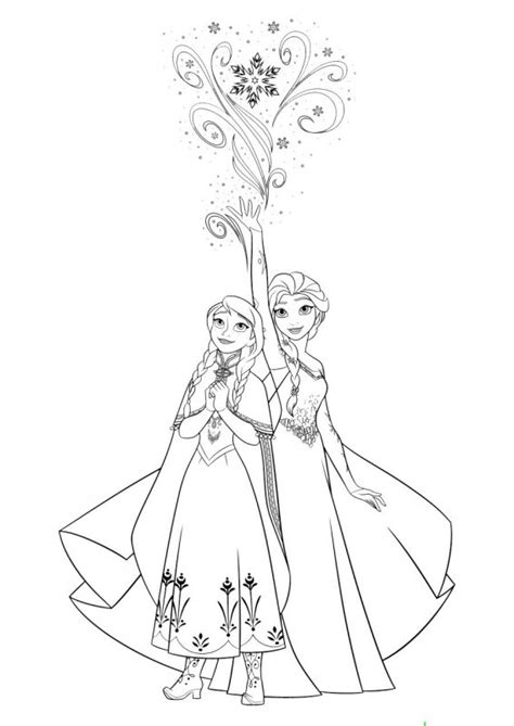 Desene cu Elsa și Ana de colorat planșe și imagini de colorat cu Elsa