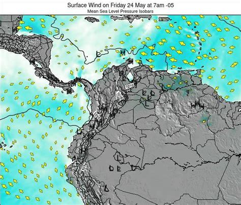 Colombia Surface Wind On Wednesday 10 Mar At 1am Cot