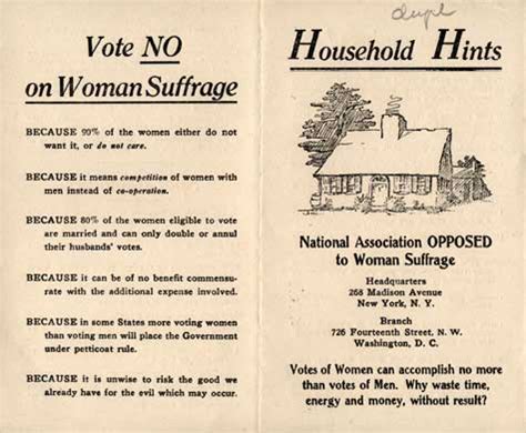 Vote No On Women S Suffrage Bizarre Reasons For Not Letting Women