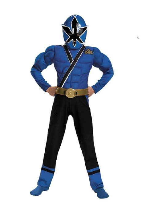 Boys Blue Power Ranger Samurai Muscle Halloween Costume 4499 The