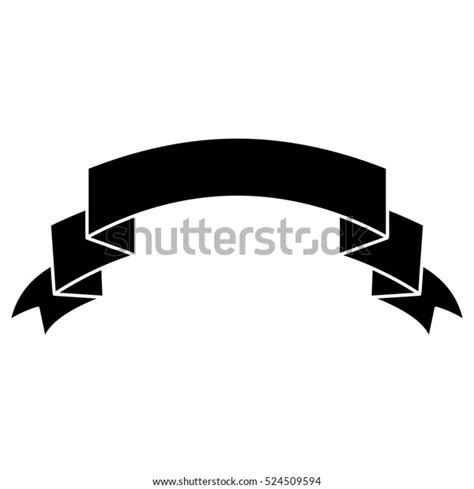 Silhouette Ribbon Banner Black Empty Design Stock Vector Royalty Free